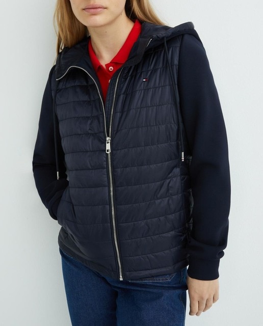 Imagen 0 de Cazadora de mujer combinada con capucha y manga larga