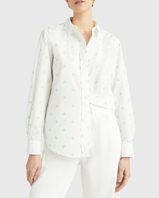 Imagen 0 de Camisa de mujer estampada con botones manga larga