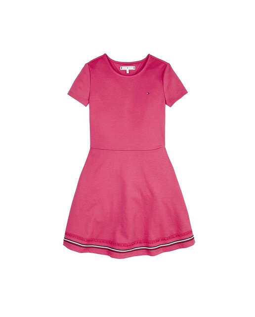 Imagen 0 de Vestido de niña de cuello redondo y manga corta