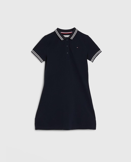 Imagen 0 de Vestido tipo polo con manga corta y logo bandera