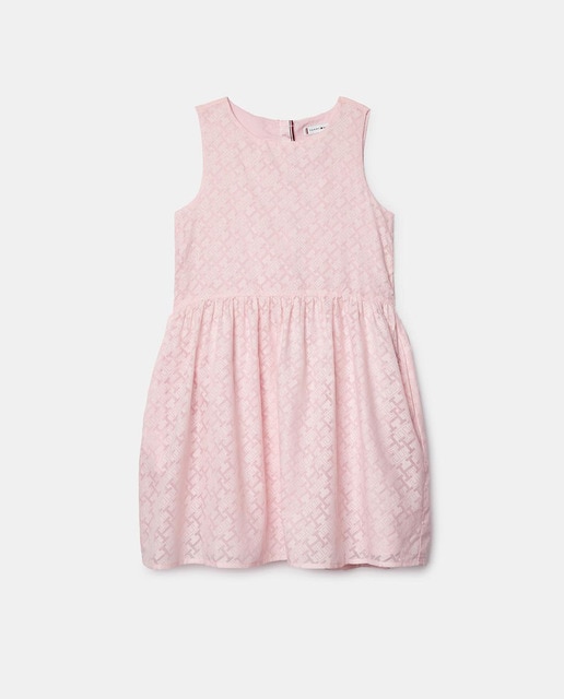 Imagen 0 de Vestido con print TH monograma logo bandera bordado en la parte inferior y cierre cremallera trasera