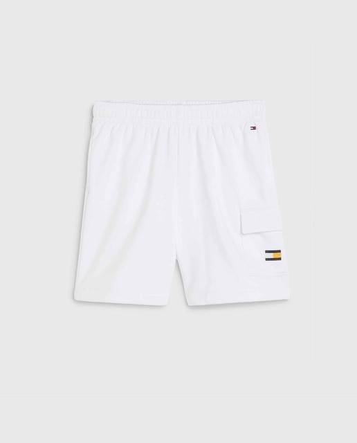 Imagen 0 de Pantalón corto de niño con cintura elástica, bolsillo y logo estampado lateral