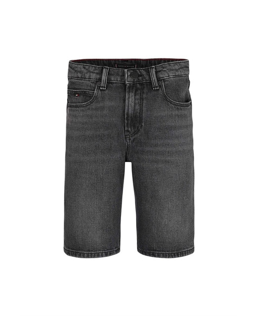 Imagen 0 de Pantalón corto de niño largo ciclista lavado oscuro y logo bandera bordado