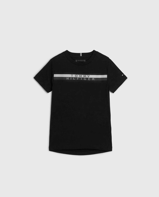 Imagen 0 de Camiseta de niño de manga corta con logo Tommy y cuello redondo