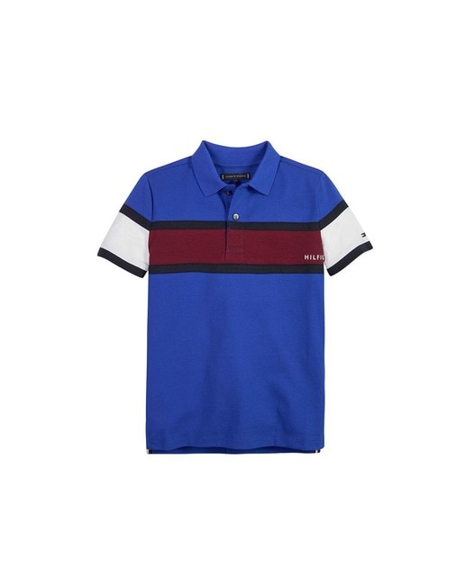 Imagen 0 de Polo de niño colorblock con logo Tommy bordado y bandera en la manga