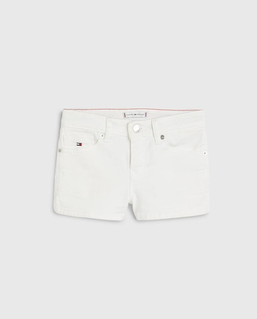 Imagen 0 de Short vaquero de bebé niña con logo bandera bordado