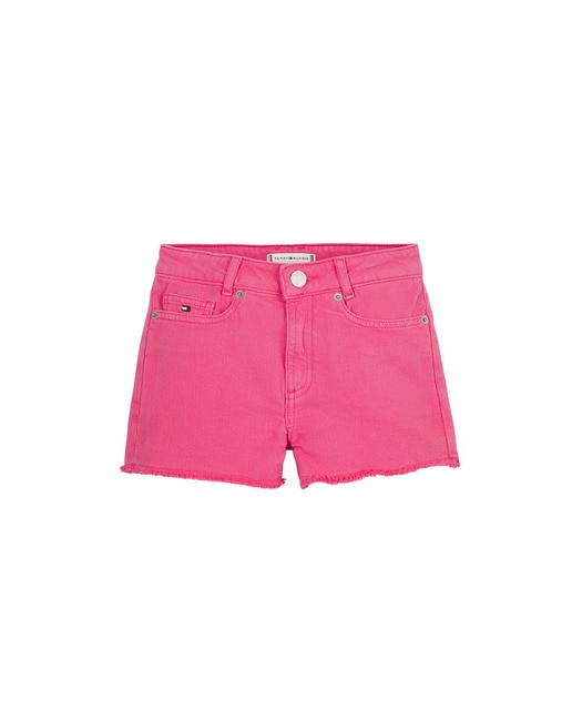 Imagen 0 de Short vaquero de bebé niña con logo bandera bordado