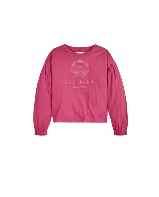 Imagen 0 de Camiseta de niña de cuello redondo y manga larga