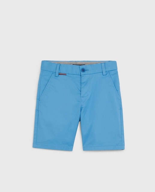 Imagen 0 de Pantalón corto de bebé niño tipo chino con logo bandera bordado