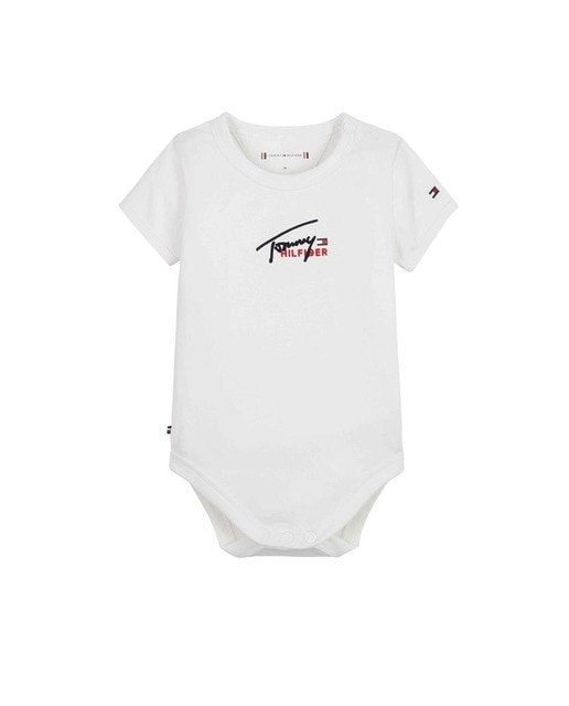 Imagen 0 de Body de bebé niño de manga corta liso con logo Tommy y en la manga
