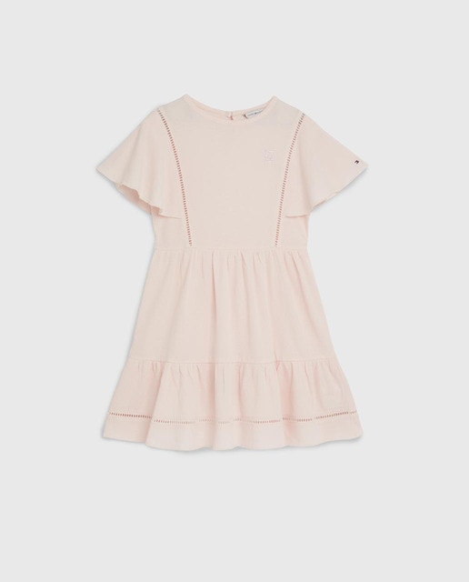 Imagen 0 de Vestido de bebé niña de bebé niña manga corta con logo TH