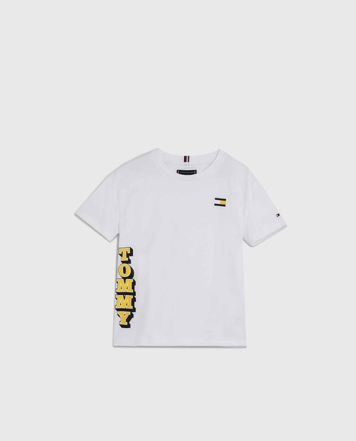 Imagen 0 de Camiseta de bebé niño de manga corta con logo bandera estampado  y logo Tommy en el lateral