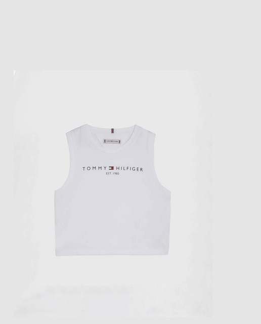 Imagen 0 de Camiseta de bebé niña sin mangas con cuello redondo y logo Tommy