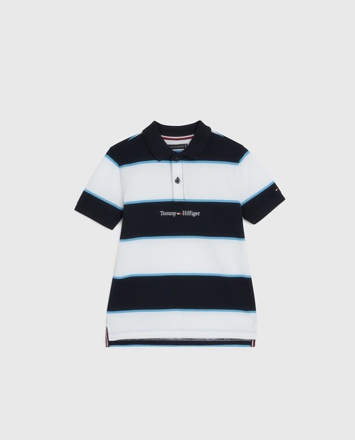 Imagen 0 de Polo de bebé niño estampado a rayas manga corta con logo Tommy