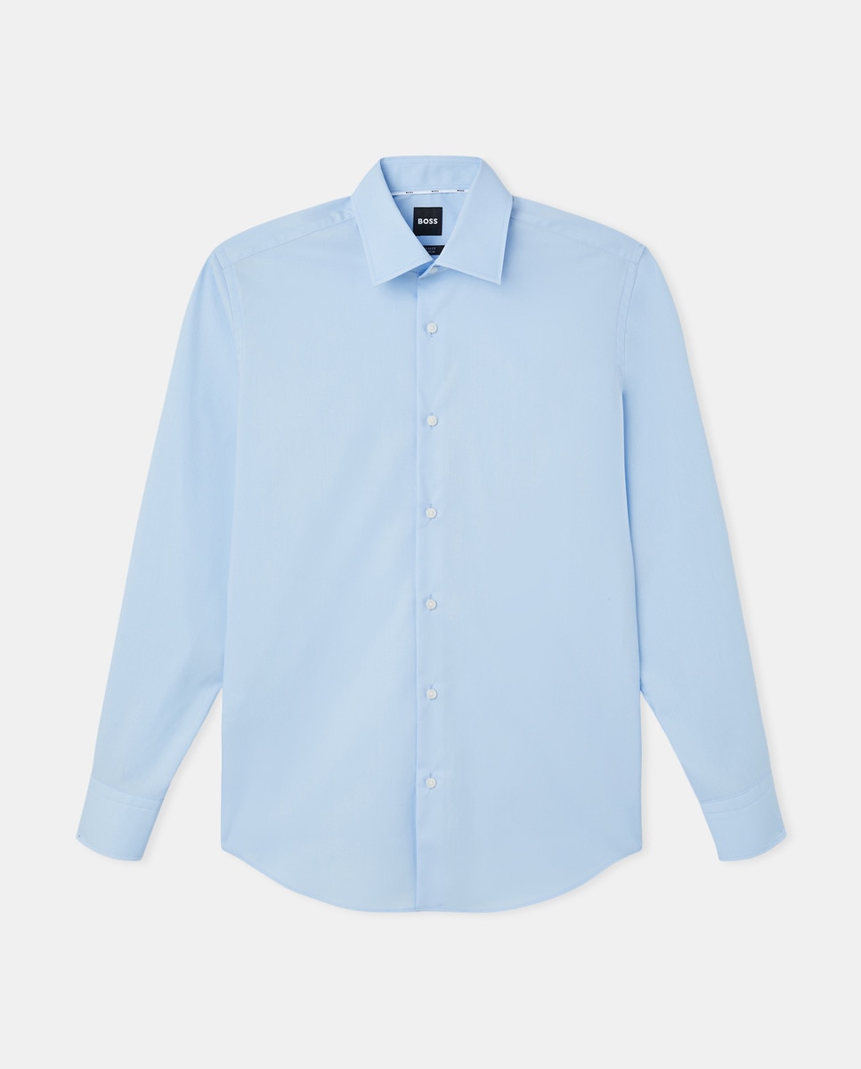 Camisa de Manga Comprida Azul-claro-1