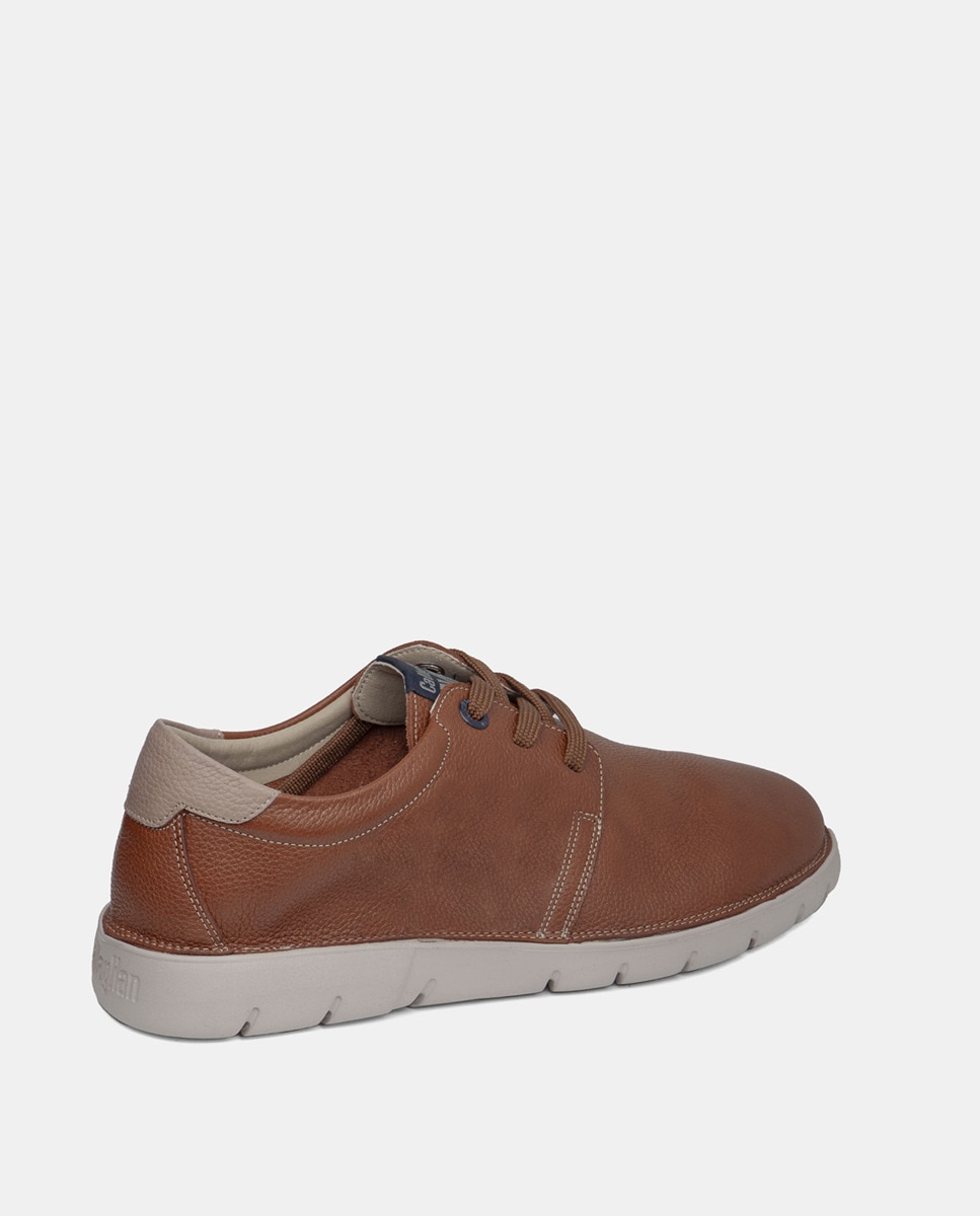 Sapatos de Atacadores com Sistema Adaptaction e em Pele Castanho-3