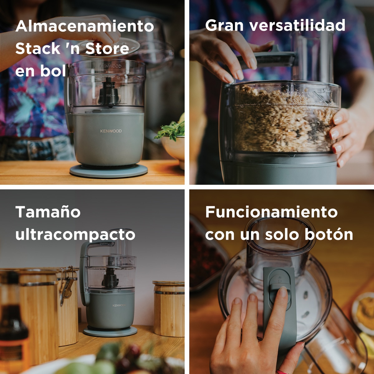 Procesador de alimentos Kenwood MultiPro Go FDP22.130GY ultra compacto Azul Tormenta-6