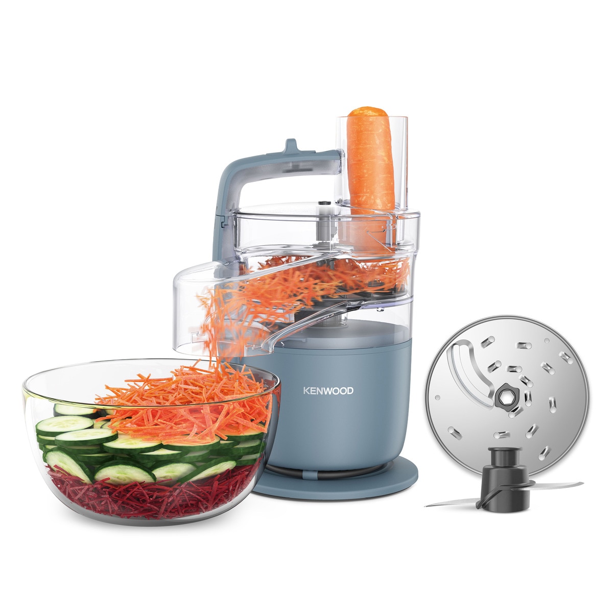 Procesador de alimentos Kenwood MultiPro Go FDP22.130GY ultra compacto Azul Tormenta-3