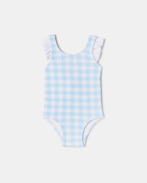 Imagen 0 de Bañador de bebé niña con cuadros vichy