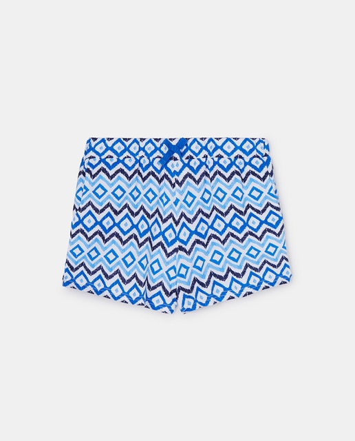 Imagen 0 de Short de niña con estampado de greca azul