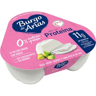 queso fresco natural desnatado 0% m.g. mini pack 3 x 72 g envase 216 g - Burgo De Arias