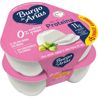 queso fresco natural desnatado 0% m.g. mini pack 6 x 72 g envase 432 g - Burgo De Arias
