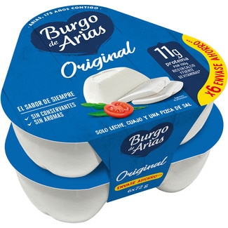 queso fresco natural mini pack 6 x 72 g envase 432 g - Burgo De Arias