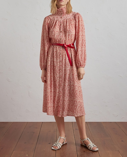 Imagen 0 de Vestido midi estampado con canesú