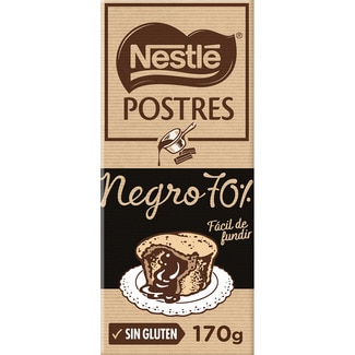 chocolate negro 70% para repostería fácil de fundir sin gluten tableta 170 g - Nestle Postres