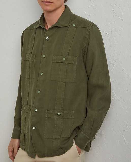 Imagen 0 de Guayabera de manga larga de hombre