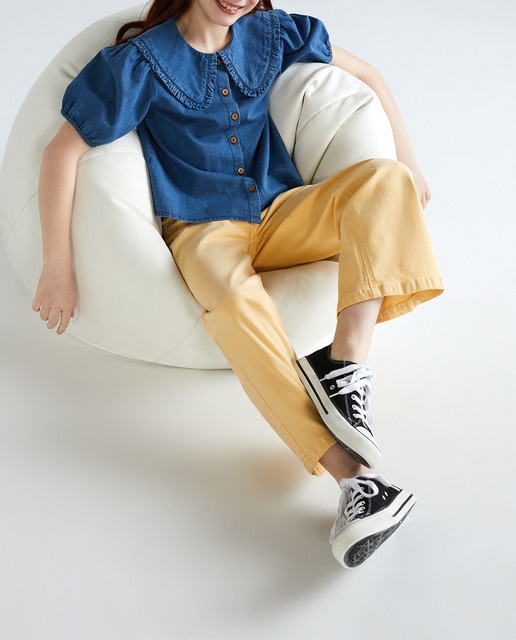 Imagen 0 de Blusa de niña manga corta cuello bebe