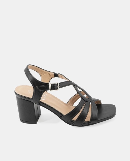 Imagen 0 de Sandalia de tacón color negro