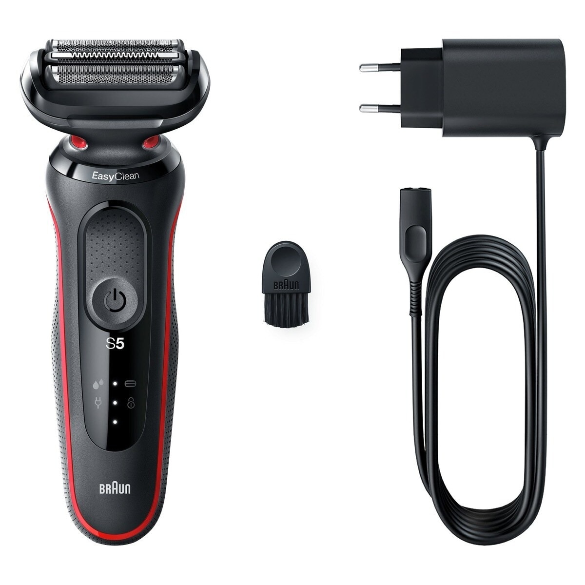 Máquina de Barbear Braun Series 5 51-R1000 S EasyClean - Preto e Vermelho Preto / Vermelho-1