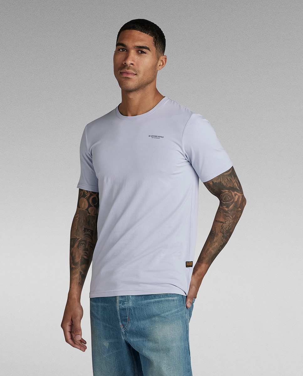 T-shirt Base Slim em Algodão Orgânico com Manga Curta Cinzento-claro-4
