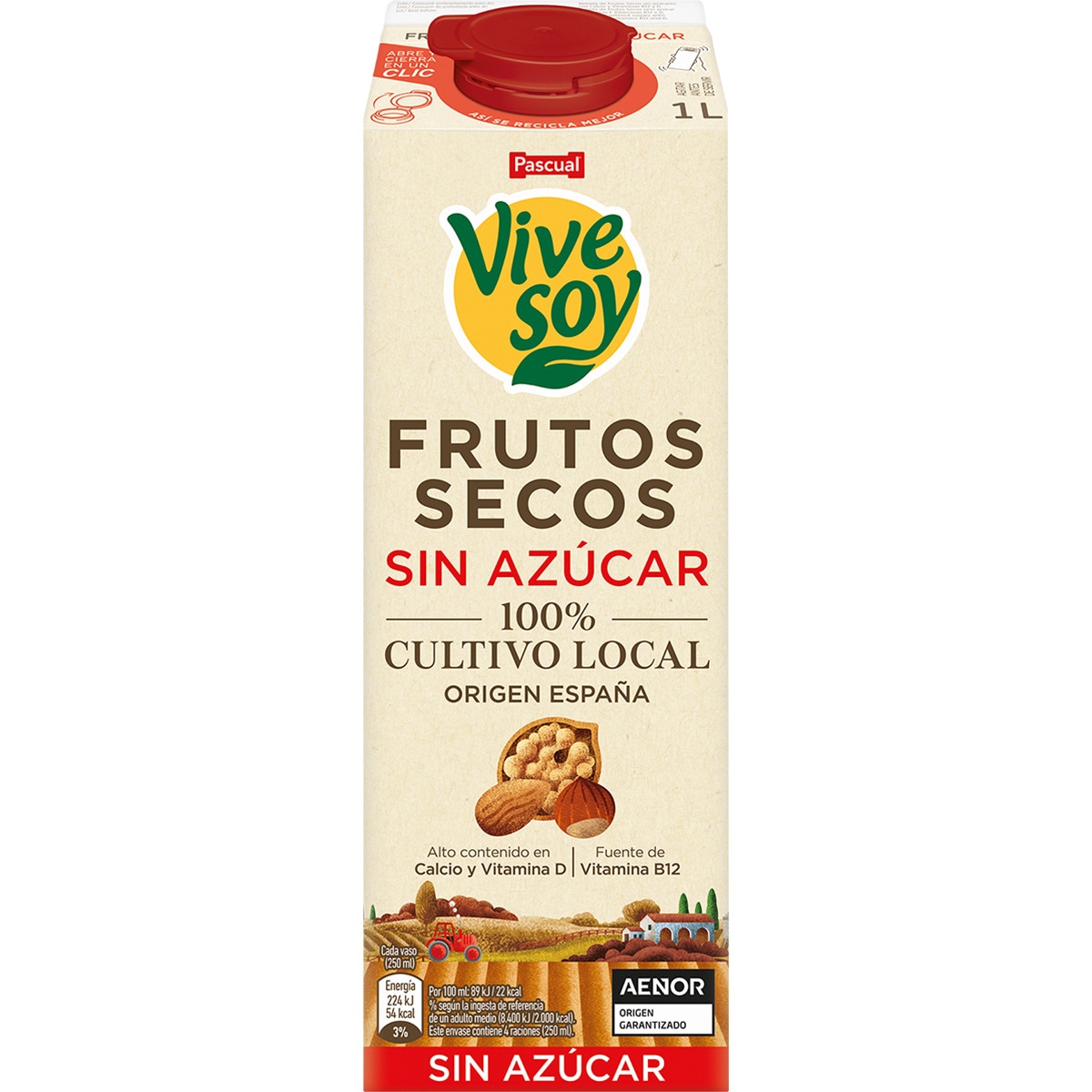 Fusión bebida de frutos secos (almendras,avellanas,nueces y anacardos) Sin Azúcar brik 1 l