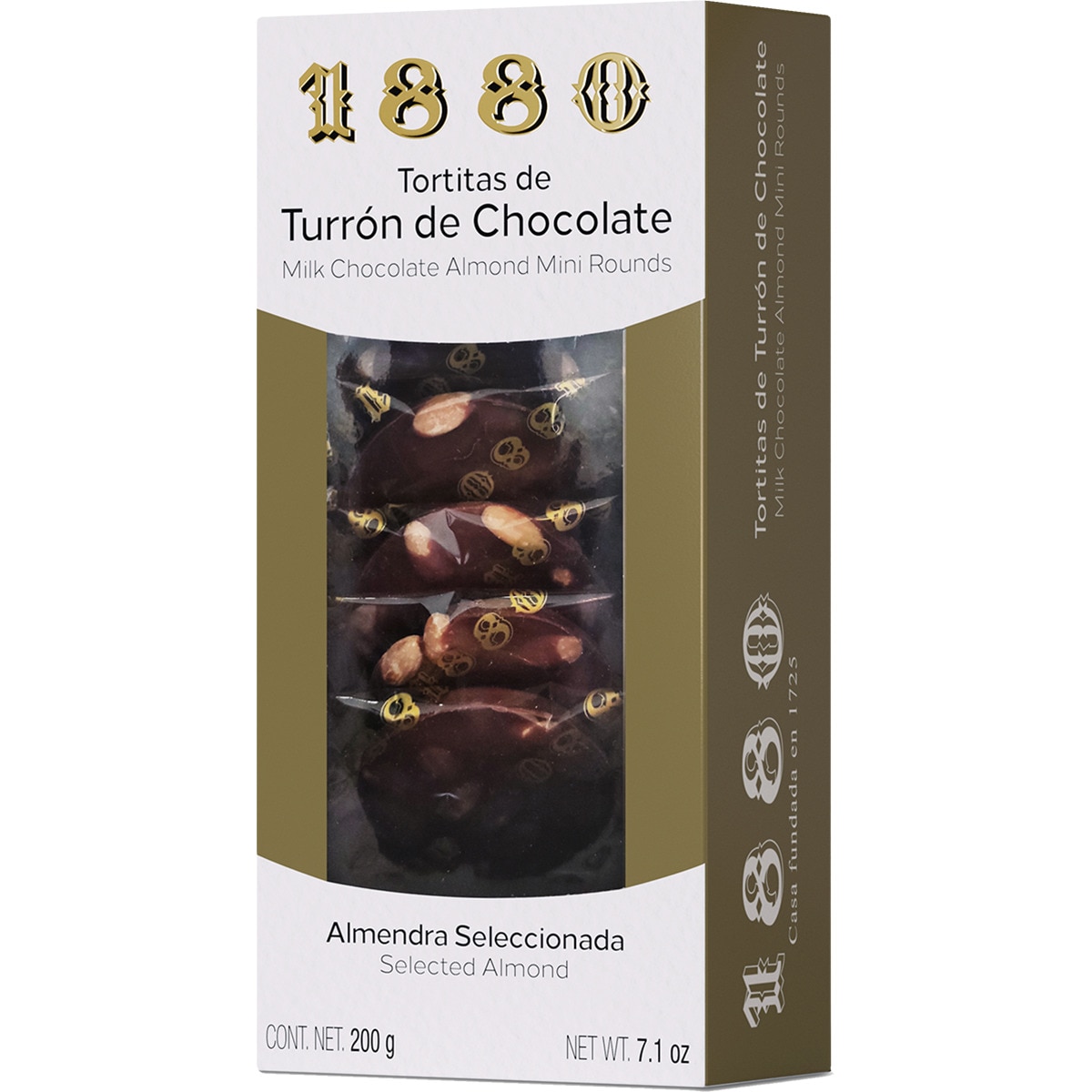 tortitas de turrón de chocolate con almendra Calidad Suprema envase 200 g