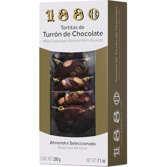 tortitas de turrón de chocolate con almendra Calidad Suprema envase 200 g - 1880