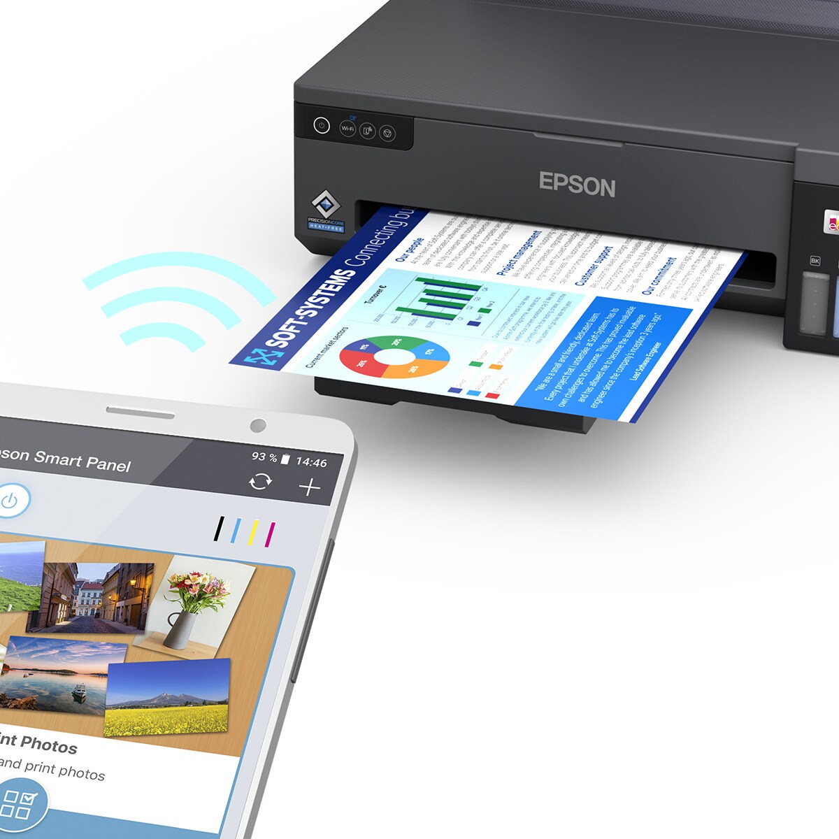 Impresora rellenable tinta Epson EcoTank ET-14100, Wi-Fi, A3 Negro-4