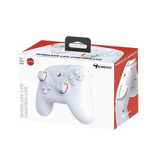 Imagem 0 de Comando Sem Fio LED RGB para Nintendo Switch - Branco