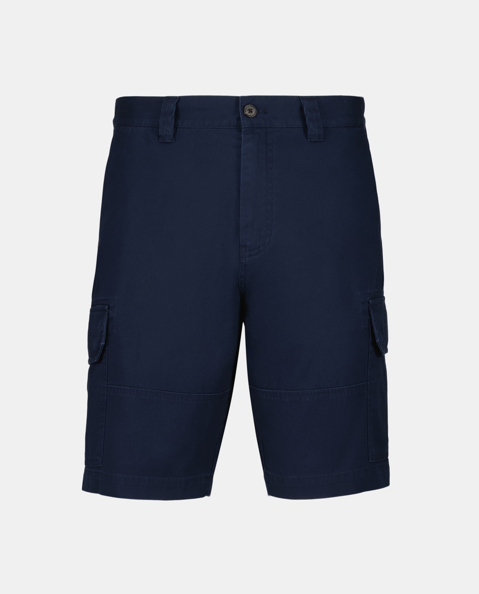Bermudas Regular com Bolsos Cargo Azul-marinho-4