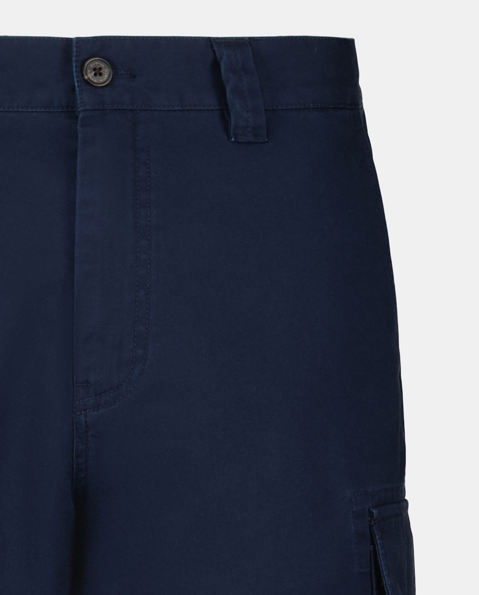 Bermudas Regular com Bolsos Cargo Azul-marinho-5