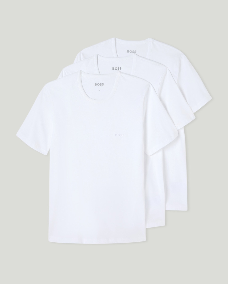 Pack de Três T-shirts em Algodão Branco-4