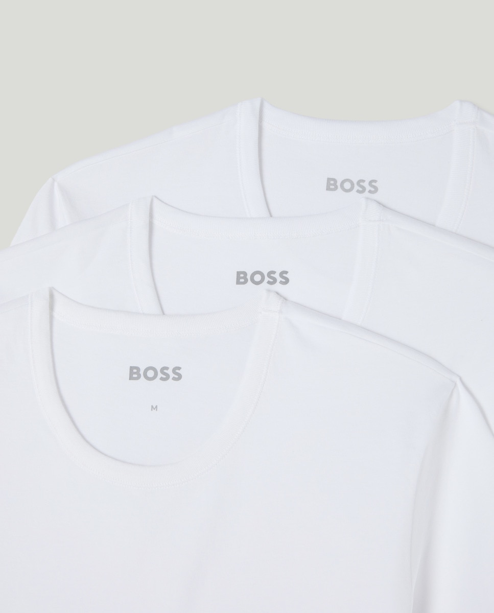 Pack de Três T-shirts em Algodão Branco-5