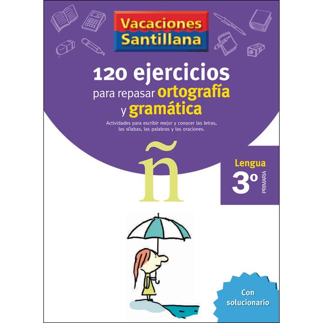 Imagen 0 de VACACIONES SANTILLANA 3 PRIMARIA 120 EJERCICIOS PARA REPASAR ORTOGRAFIA Y GRAMATICA  (Tapa blanda)