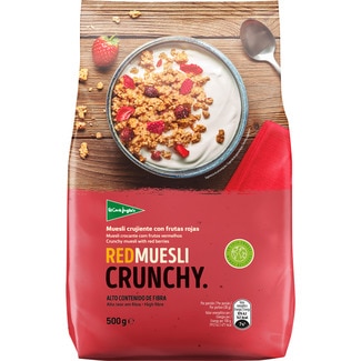 muesli crujiente con frutas rojas estuche 500 g - El Corte Ingles