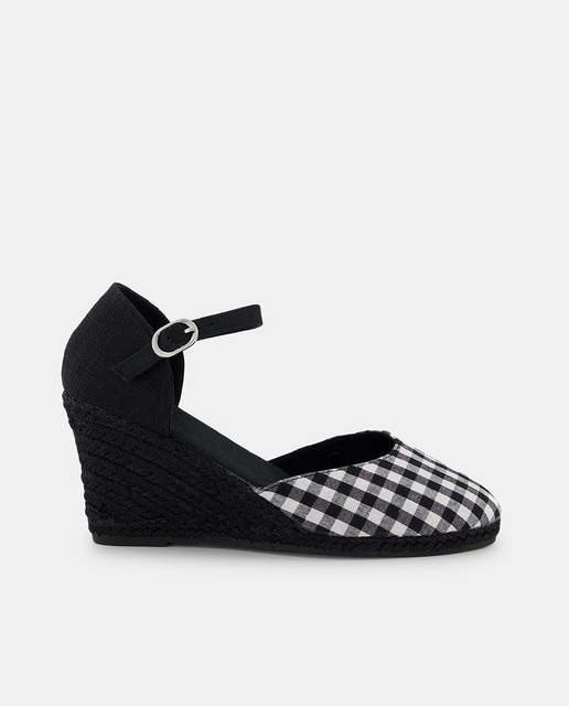 Imagen 0 de Yute de mujer cuña alta cuadros