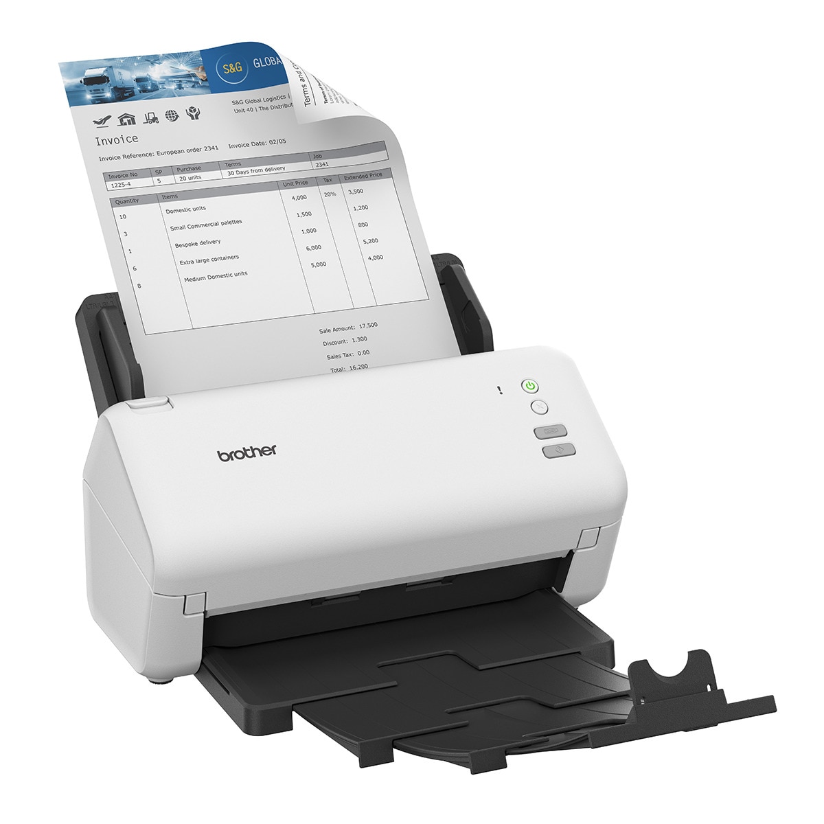 Escáner de sobremesa Brother ADS4100 con escaneado a doble cara Blanco-3