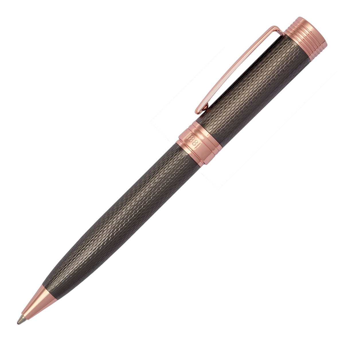 Caneta Esferográfica Zoom - Gun Ruténio / Dourado Rosa-2