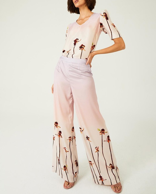 Imagen 0 de Pantalón de mujer campana estampado floral