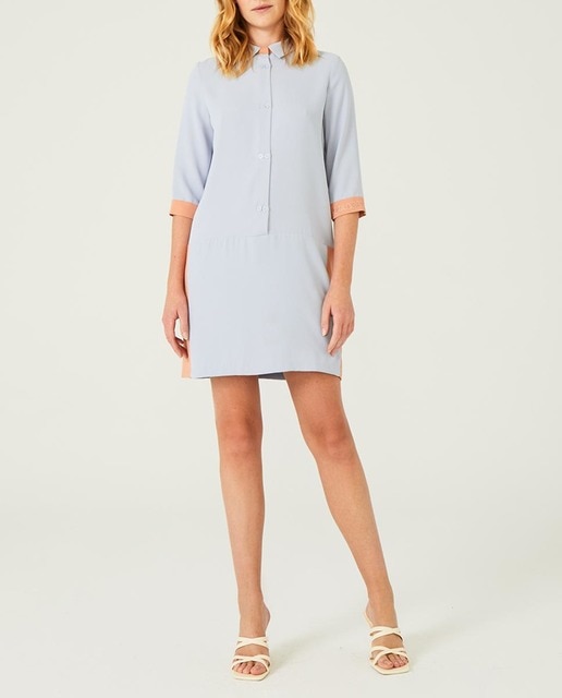 Imagen 0 de Vestido camisero estampado geométrico